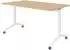bümö Seminartisch klappbar, fahrbar, 140x80cm, Eiche/weiß (BU-KFZ14-E-W)