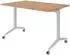 bümö Seminartisch klappbar & fahrbar, 120x80cm, Nussbaum, Gestell silber (BU-KFZ12-N-S)