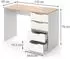 VICCO Ruben Schreibtisch 110x50cm, 4 Schubladen, weiß/Artisan-Eiche (35972)