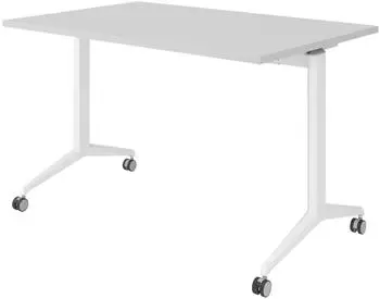 b&uuml;m&ouml; Seminartisch klappbar & fahrbar 120x80cm, grau/wei&szlig; (BU-KFZ12-5-W)