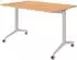 bümö Seminartisch klappbar & fahrbar 120x80cm, Buche/Silber (BU-KFZ12-6-S)