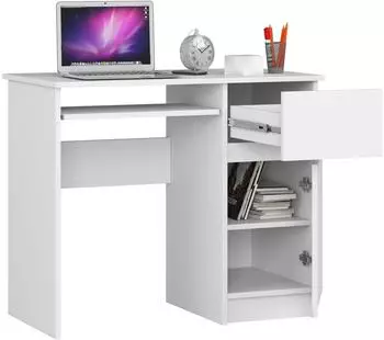 RAUMHIRSCH Schreibtisch mit Tastaturauszug, wei&szlig; matt, 90cm (800001457879)