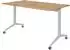 bümö Seminartisch klappbar & fahrbar, 140x80cm, Asteiche/silber (BU-KFZ14-R-S)