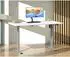 VCM Lona elektrisch höhenverstellbarer Schreibtisch 140x50cm, weiß/silber