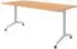 bümö Seminartisch klappbar, fahrbar, 180x80cm, Buche/Silber (BU-KFZ19-6-S)