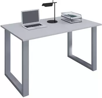 VCM Lona U Schreibtisch 140x80cm, silber/grau