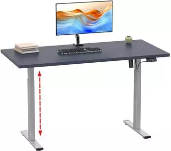 VCM E-Lona Schreibtisch elektrisch h&ouml;henverstellbar, anthrazit/silber, 110x50cm (E-Lona)