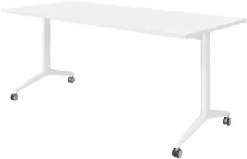 b&uuml;m&ouml; Seminartisch klappbar & fahrbar, 180x80cm, wei&szlig;/wei&szlig; (BU-KFZ19-W-W)