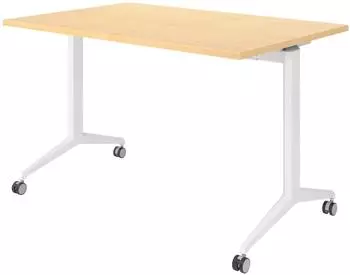 b&uuml;m&ouml; Seminartisch klappbar & fahrbar, Ahorn/wei&szlig;, 120x80cm (BU-KFZ12-3-W)