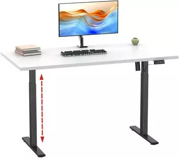 VCM E-Lona elektrisch h&ouml;henverstellbarer Schreibtisch 110x50cm, wei&szlig;/schwarz