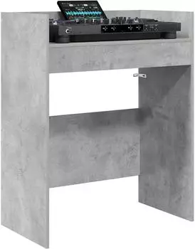 vidaXL DJ-Tisch betongrau 82x45x102cm Holzwerkstoff (8006751)
