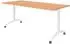 bümö Seminartisch klappbar & fahrbar, 180x80cm, Buche/weiß (BU-KFZ19-6-W)