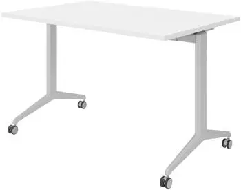 b&uuml;m&ouml; Seminartisch klappbar & fahrbar, 120x80cm, wei&szlig;/silber (BU-KFZ12-W-S)