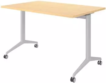 b&uuml;m&ouml; Seminartisch klappbar & fahrbar, Ahorn/silber, 120x80cm (BU-KFZ12-3-S)