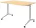 bümö Seminartisch klappbar & fahrbar, Ahorn/silber, 120x80cm (BU-KFZ12-3-S)