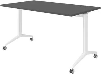 b&uuml;m&ouml; Seminartisch klappbar & fahrbar, 140x80cm, graphit/wei&szlig; (BU-KFZ14-G-W)