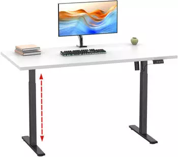 VCM E-Lona elektrisch h&ouml;henverstellbarer Schreibtisch, wei&szlig;/schwarz, 140x50cm