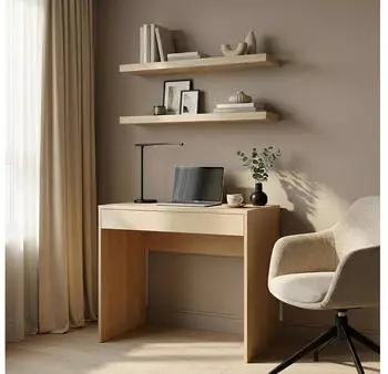 Komodee Forde Schreibtisch Eiche Sonoma, 1 Schublade, 75x75x50cm (XMEBSKRBRKMC00301201)