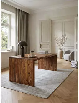 KADIMA DESIGN BOHA Schreibtisch Massivholz Sheesham, dunkelbraun, 200x100x76cm