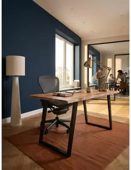 KADIMA DESIGN Schreibtisch Baumkante Akazie Massivholz, U-Gestell schwarz, 120x60x76cm