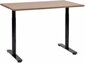 Beliani DESTINAS Schreibtisch manuell h&ouml;henverstellbar, dunkelbraun/schwarz, 120x72cm (800000572765)