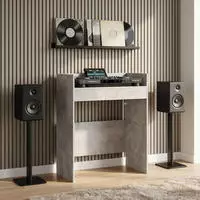 vidaXL DJ Tisch Betongrau 62 x 45 x 102 cm Holzwerkstoff