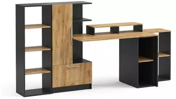 VICCO Tomy Schreibtisch-Set 5-teilig, anthrazit/Goldkraft Eiche, 150x59cm (59854)