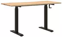 vidaXL Schreibtisch Schwarz und Natur 140 x 60 cm Massivholz Eiche