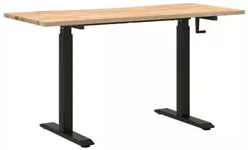 vidaXL Schreibtisch Massivholz Eiche, schwarz/natur, 140x60cm (3426552)