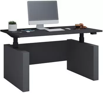 VCM Salia elektrisch h&ouml;henverstellbarer Schreibtisch 140x80cm, anthrazit (922372)