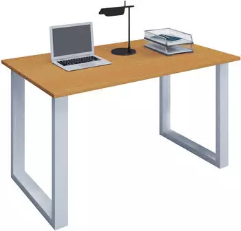 VCM Lona U Schreibtisch 140x50cm, Holz, wei&szlig;/Buche
