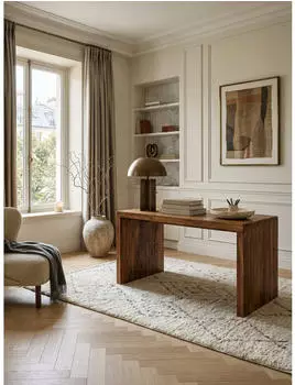 KADIMA DESIGN BOHA Schreibtisch Massivholz Sheesham, dunkelbraun, 160x80x76cm