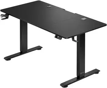 Casaria H&ouml;henverstellbarer Schreibtisch elektrisch 140x70cm mattschwarz