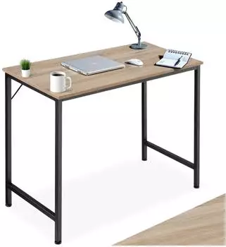 TecTake Schreibtisch Jenkins Holz & Stahl, Eiche Sonoma, 80cm