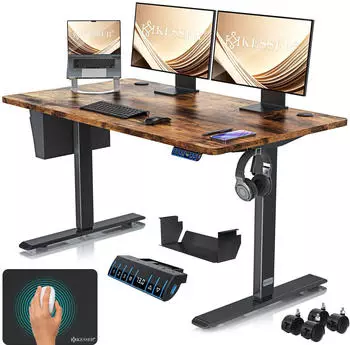 Kesser Elektrisch h&ouml;henverstellbarer Schreibtisch 140x70cm, braun