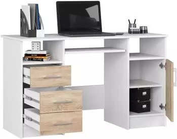 RAUMHIRSCH Schreibtisch mit Tastaturauszug und Schubladen, 124cm, Holzwerkstoff (800001457579)