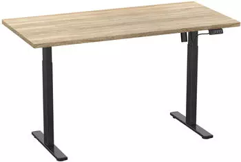 VCM E-Lona Schreibtisch elektrisch h&ouml;henverstellbar 160x80cm Sonoma-Eiche/schwarz