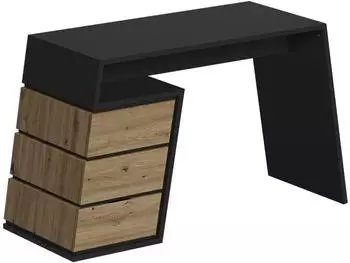 VICCO Okaro Schreibtisch 105x50cm, anthrazit/Eiche, 3 Schubladen (57467)