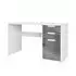 Vladon Logan Schreibtisch 2 Schubladen, 1 Tür, Beton Dunkel Optik, 129x76x60cm (800000908466)