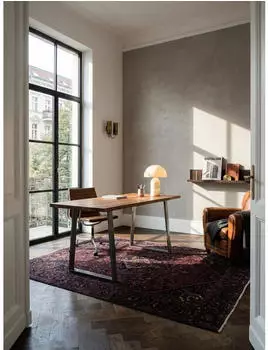 KADIMA DESIGN Schreibtisch Baumkante Akazie Massivholz, Trapezgestell Chrom, 120x60x76cm