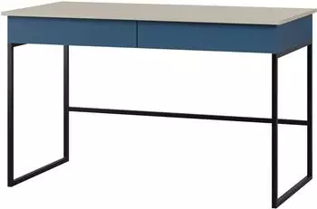 Mirjan24 Lorin Lo10 Schreibtisch 2 Schubladen, Kaschmir/blau, 125x76x60cm (800001816865)