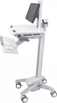 Ergotron StyleView SV40 Visitenwagen elektrisch h&ouml;henverstellbarer mobiler Arbeitsplatz 57x50cm wei&szlig;/grau (SV40-6300-0)