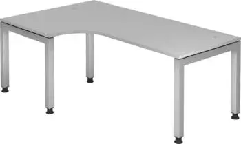 Hammerbacher Ergonomic Plus J-Serie VJS82/5/S Eckschreibtisch 200x120cm grau/silber
