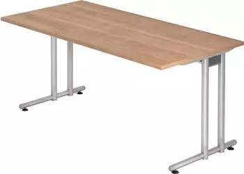 Hammerbacher Ergonomic N-Serie NS16/N Schreibtisch 160x80cm Nussbaum/silber