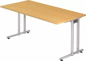 Hammerbacher Ergonomic N-Serie NS16/6 Schreibtisch 160x80cm Buche/silber