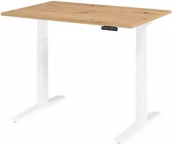 Hammerbacher Ergonomic Aktiv XMKA12 elektrisch h&ouml;henverstellbarer Sitz-Steh-Schreibtisch 120x80cm Asteiche/wei&szlig; (XMKA12/R/W)