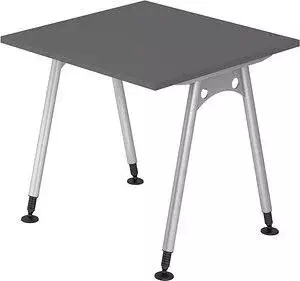 Hammerbacher Ergonomic Plus A-Serie AS08/5 Schreibtisch 80x80cm grau/silber