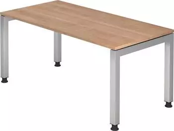 Hammerbacher Ergonomic Plus J-Serie VJS16/N/S Schreibtisch 160x80cm Nussbaum/silber