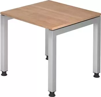 Hammerbacher Ergonomic Plus J-Serie VJS08/N/S Schreibtisch 80x80cm Nussbaum/silber