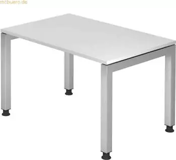 Hammerbacher Ergonomic Plus J-Serie VJS12/W/S Schreibtisch 120x80cm wei&szlig;/silber